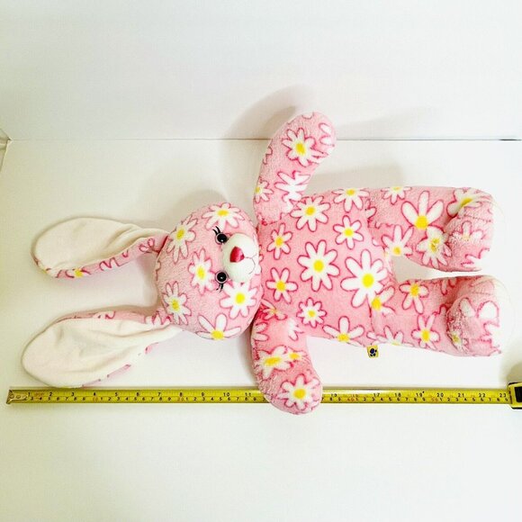 Build A Bear Bunny Rabbit Stuffed In USA With Hugs Pink Daisies Plush Toy 15" - Picture 11 of 12